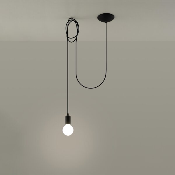 Sollux Lighting Závěsné svítidlo EDISON 1 černé
