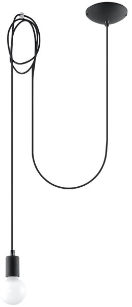 Sollux Lighting Závěsné svítidlo EDISON 1 černé