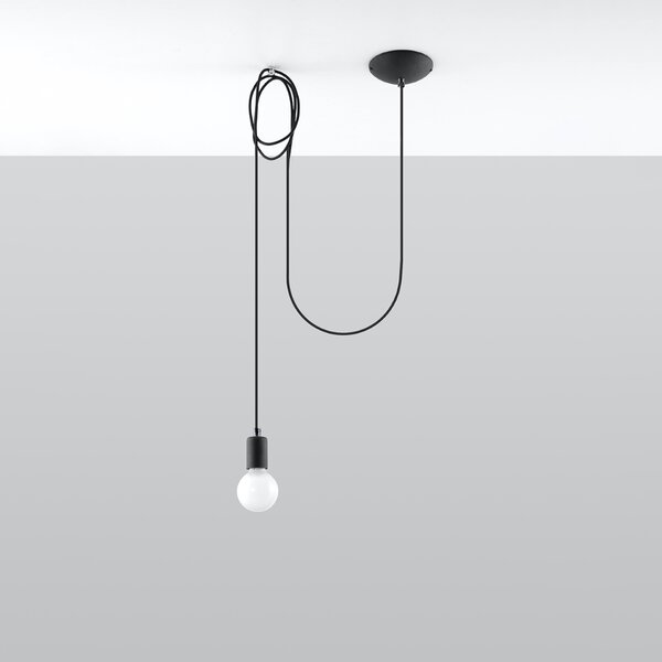 Sollux Lighting Závěsné svítidlo EDISON 1 černé