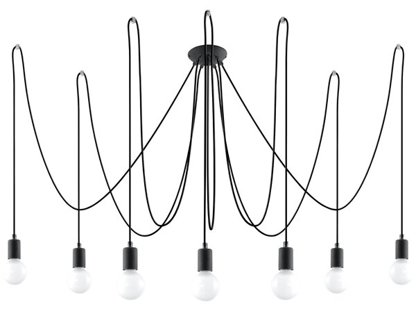 Sollux Lighting Lustr EDISON 7 černý