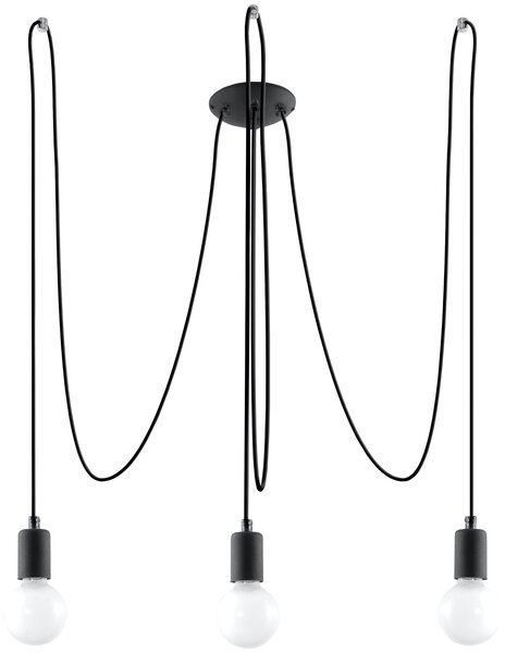 Sollux Lighting Lustr EDISON 3 černý