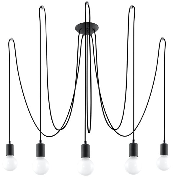 Sollux Lighting Lustr EDISON 5 černý