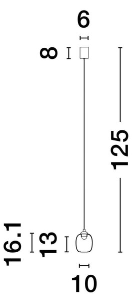 Nova Luce Kita LED skleněné závěsné svítidlo 100mm