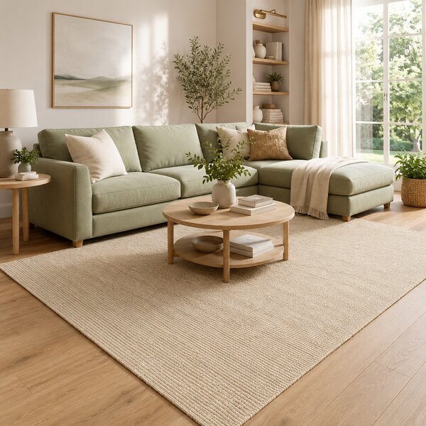 Hanse Home, Kusový koberec Bouclé Jute 105973 Ivory White, 80x150, béžová, chodba / předsíň