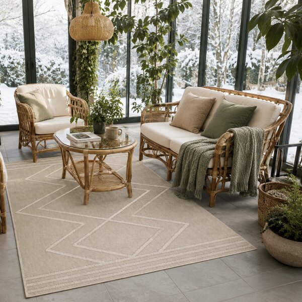 Ayyildiz, Kusový koberec Patara 4954 Beige – na ven i na doma, 80x150, béžová, chodba / předsíň