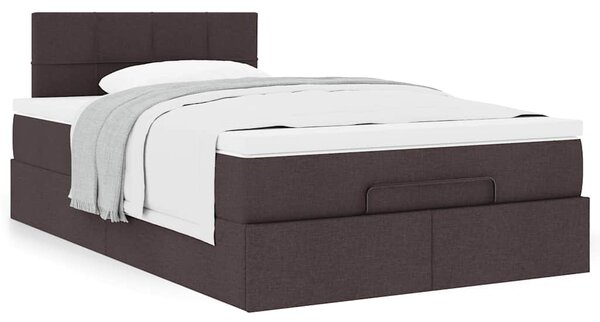 Osmanský rám postele s matrací tmavě hnědá 120x190cm textil 3311445