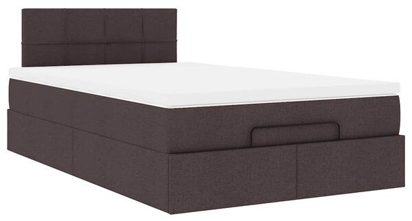 Osmanský rám postele s matrací tmavě hnědá 120x190cm textil 3311445