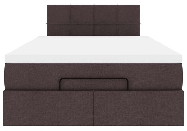 Osmanský rám postele s matrací tmavě hnědá 120x190cm textil 3311445