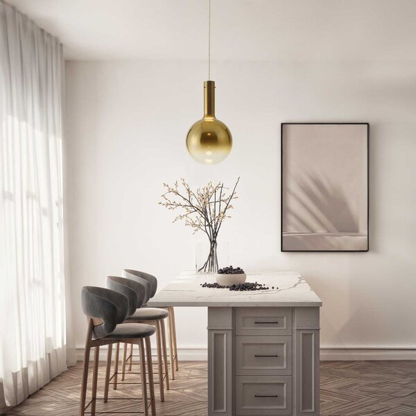 Nova Luce Nostos LED skleněné závěsné svítidlo Zlatá