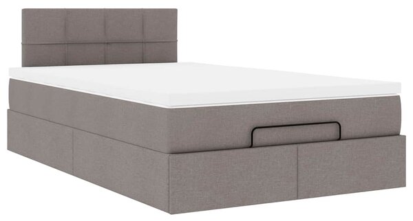Osmanská postel s matrací & LED taupe 120x190cm látka 3312295