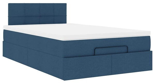 Osmanský rám postele s matrací modrá 120x190cm textil 3311448