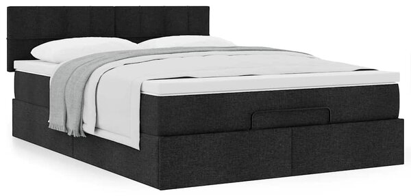 Osmanský postel s matrací černá 140x190 cm textil 3311458