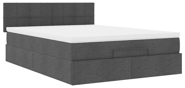 Osmanský postel s matrací černá 140x190 cm textil 3311458