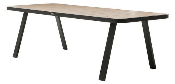 Ethimo Jídelní stůl Swing, Ethimo, obdélníkový 240x100x74 cm, rám lakovaný hliník barva Warmwhite, deska teakové dřevo