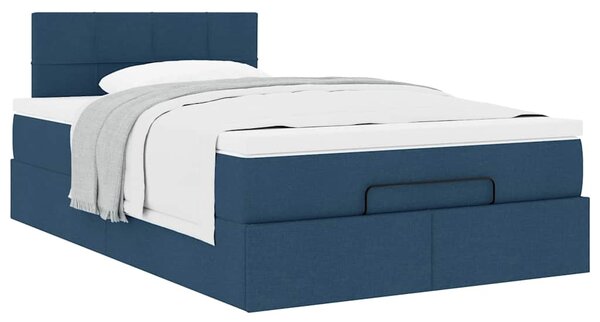 Osmanský rám postele s matrací modrá 120x190cm textil 3311448
