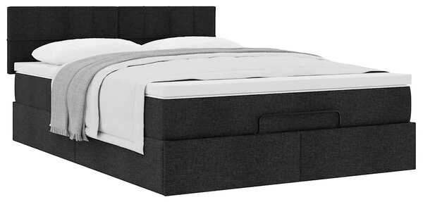Osmanský postel s matrací černá 140x190 cm textil 3311458