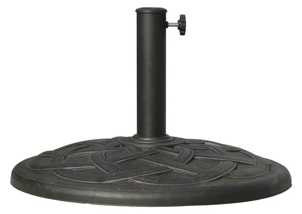 Základna pro slunečník Outsunny, hmotnost 19 kg, stojan pro slunečník vhodný pro stonky 38 mm/48 mm, pryskyřice, pro terasu nebo patio Ø54,5x34 cm, br