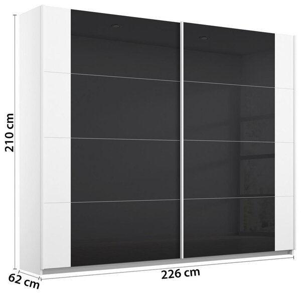 Skříň s posouvacími dveřmi alpská bílá/antracit 226cm