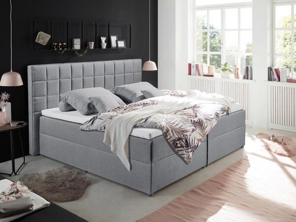 Boxspring postel ALASKA 180x200 cm šedá