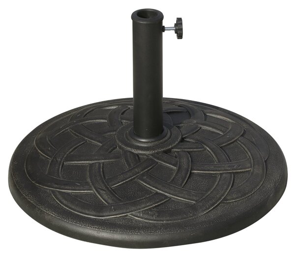 Základna pro slunečník Outsunny, hmotnost 19 kg, stojan pro slunečník vhodný pro stonky 38 mm/48 mm, pryskyřice, pro terasu nebo patio Ø54,5x34 cm, br