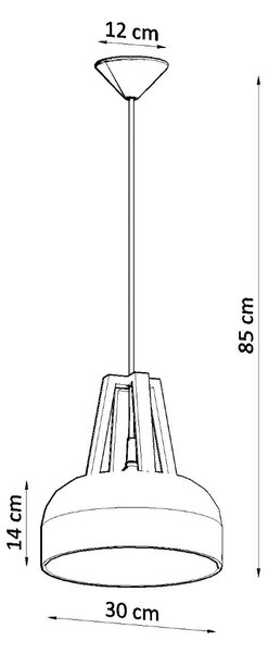 Sollux Lighting Závěsné svítidlo CASCO bílá/přírodní dřevo
