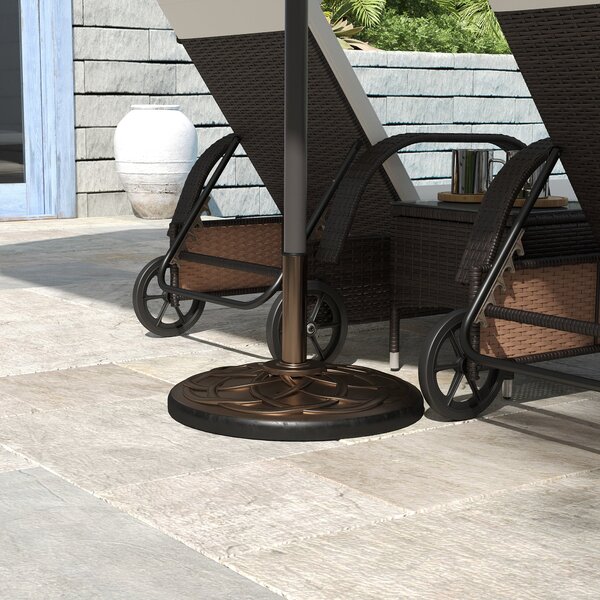 Základna pro slunečník Outsunny, hmotnost 19 kg, stojan pro slunečník vhodný pro stonky 38 mm/48 mm, pryskyřice, pro terasu nebo patio Ø54,5x34 cm, br
