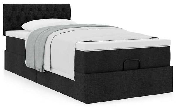 Osmanský rám postele s matrací černá 90x190cm textil 3311506