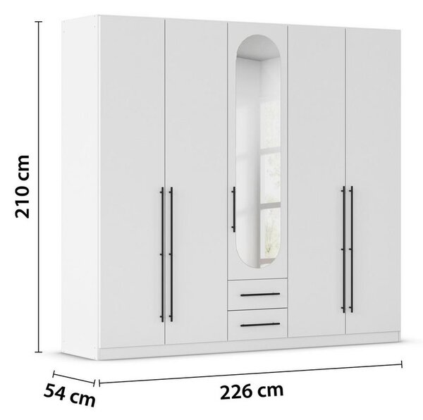 ŠATNÍ SKŘÍŇ S OTOČNÝMI DVEŘMI VELORA, šířka 226 cm