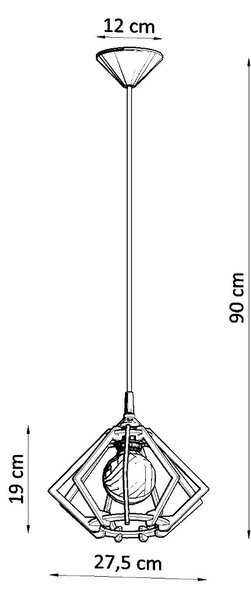 Sollux Lighting Závěsná lampa POMPELMO přírodní dřevo