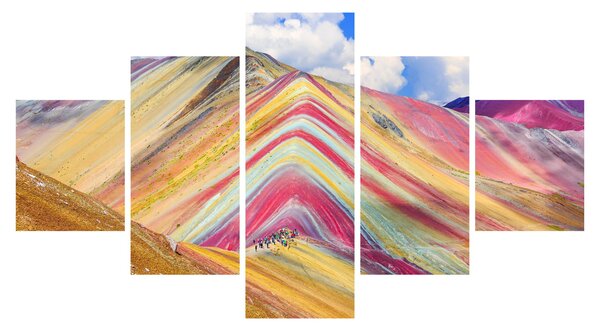 Obraz - Duhová hora, Peru (125x70 cm)