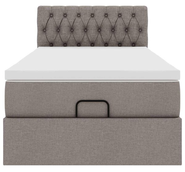 Osmanský rám postele s matrací taupe 80x200cm textil 3311501