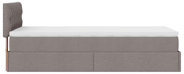 Osmanský rám postele s matrací taupe 80x200cm textil 3311501
