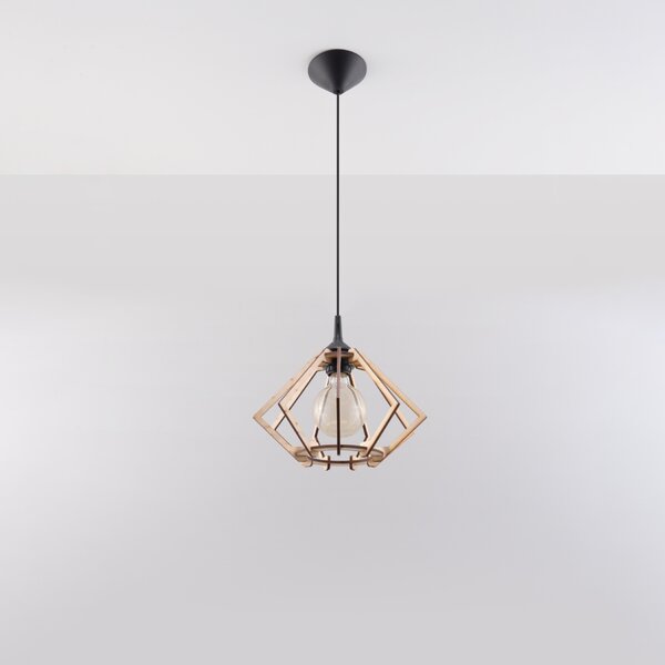 Sollux Lighting Závěsná lampa POMPELMO přírodní dřevo
