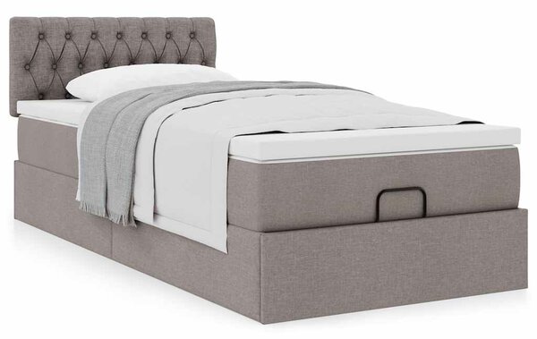 Osmanský rám postele s matrací taupe 80x200cm textil 3311501