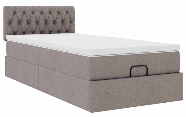 Osmanský rám postele s matrací taupe 80x200cm textil 3311501