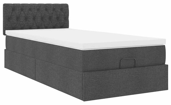 Osmanský rám postele s matrací černá 90x190cm textil 3311506