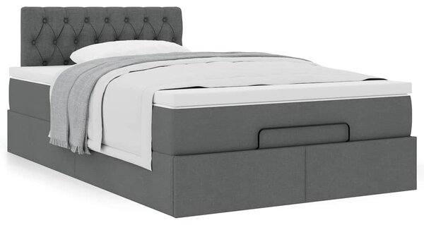 Osmanský postel s matrací tmavě šedá 120x190 cm textil 3311526