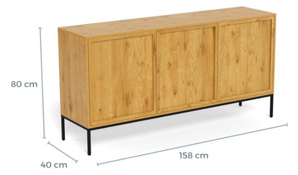 Actona Komoda Palmdale 158 cm dub divoký/černý