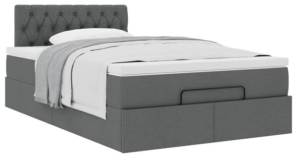 Osmanský postel s matrací tmavě šedá 120x190 cm textil 3311526