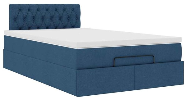 Osmanský rám postele s matrací modrá 120x190cm textil 3311531