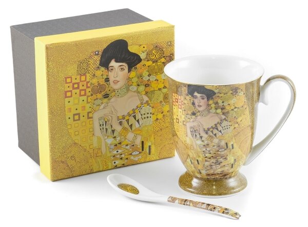 HOME ELEMENTS Porcelánový hrnek se lžičkou 280 ml, Klimt Adele