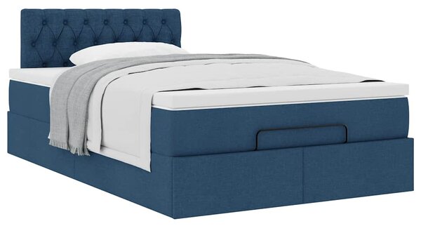 Osmanský rám postele s matrací modrá 120x190cm textil 3311531