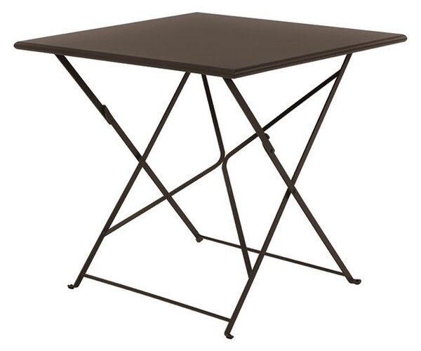 Ethimo Skládací jídelní stůl Flower, Ethimo, čtvercový 80x80x75 cm, lakovaná ocel barva Mud Grey