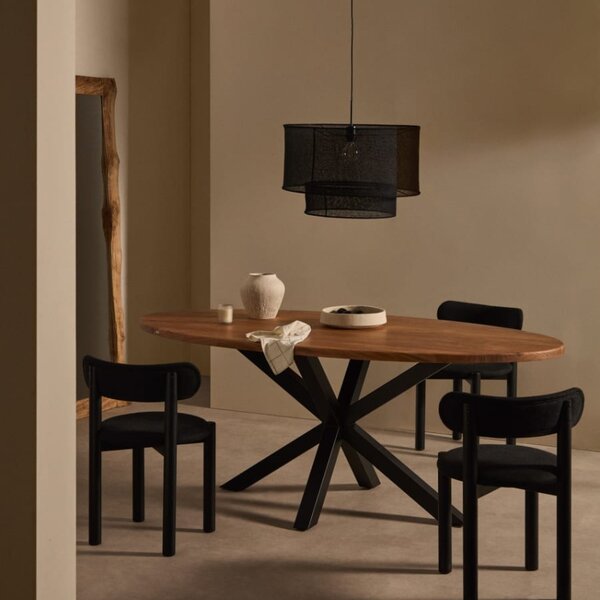 Černé lněné stínidlo Kave Home Mariela 60 cm