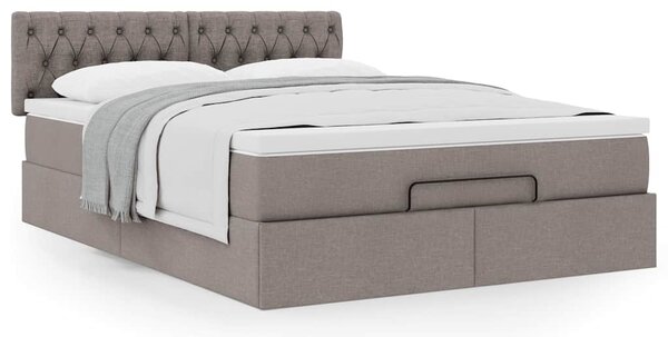 Osmanský postel s matrací taupe 140x190 cm textil 3311543