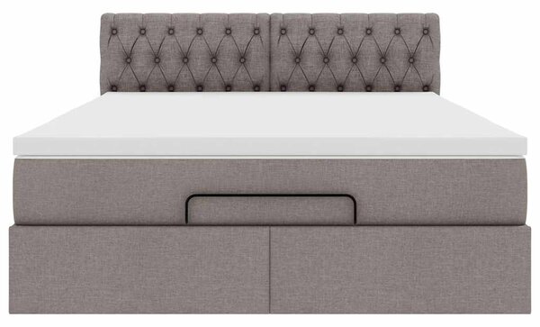 Osmanský postel s matrací taupe 140x190 cm textil 3311543