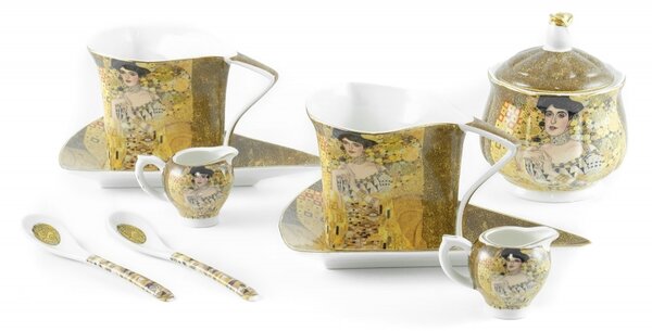 HOME ELEMENTS Porcelánový set - šapo sady, mléčenky a cukřenka - Klimt Adele