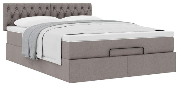 Osmanský postel s matrací taupe 140x190 cm textil 3311543