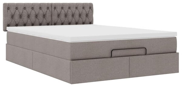 Osmanský postel s matrací taupe 140x190 cm textil 3311543