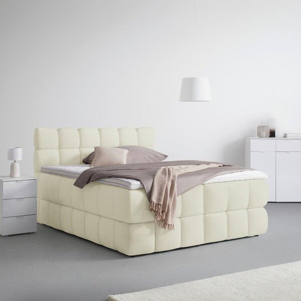 Boxspring postel BUBBLE BOX 160/200 cm, ecru